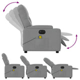 Electric Massage Recliner Chair Light Grey Fabric