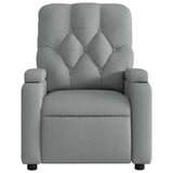 Electric Massage Recliner Chair Light Grey Fabric - Low Angle