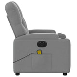 Electric Massage Recliner Chair Light Grey Fabric