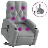 Stand up Massage Recliner Chair Light Grey Fabric - Front View
