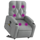 Stand up Massage Recliner Chair Light Grey Fabric - Side View