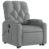 Stand up Massage Recliner Chair Light Grey Fabric - Top-Down View