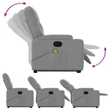 Stand up Massage Recliner Chair Light Grey Fabric - Close-Up Angle