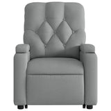 Stand up Massage Recliner Chair Light Grey Fabric