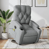 Stand up Massage Recliner Chair Light Grey Fabric