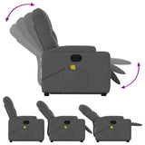Stand up Massage Recliner Chair Dark Grey Fabric