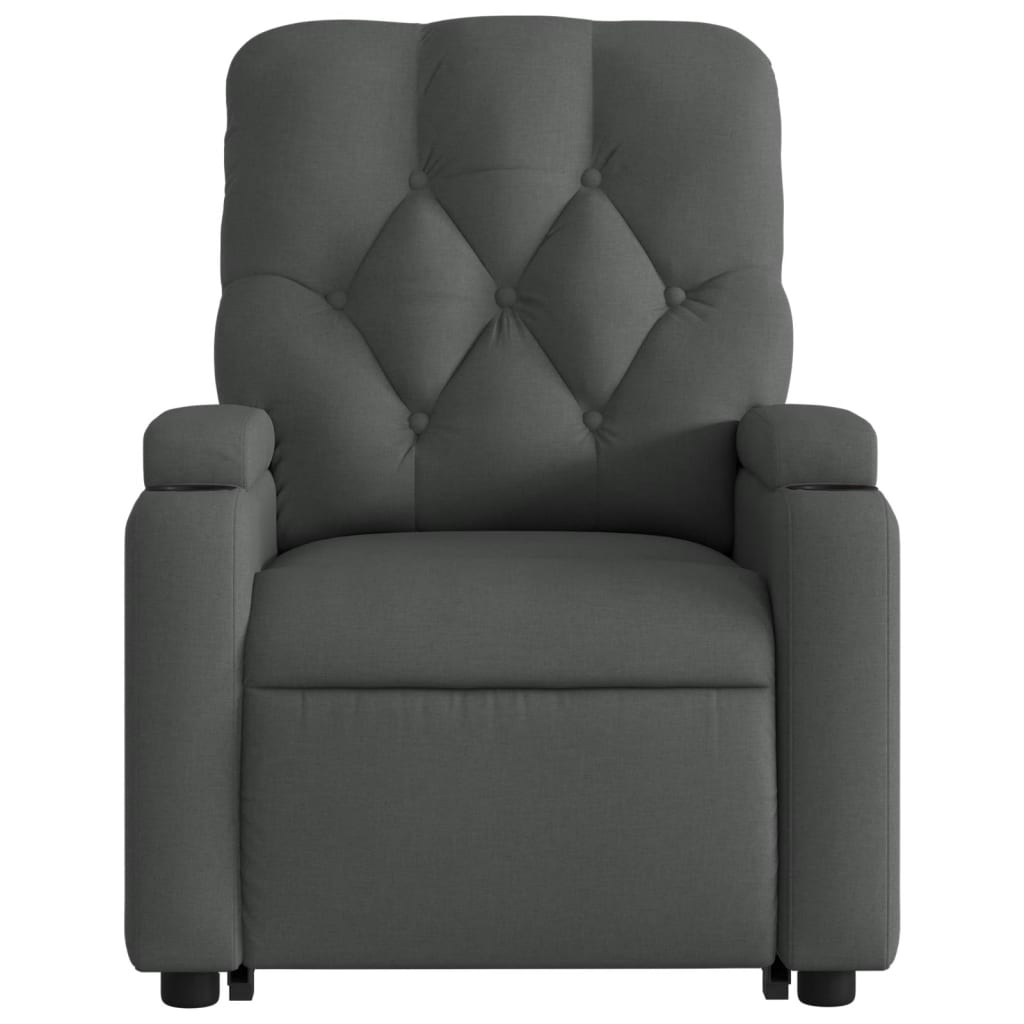 Stand up Massage Recliner Chair Dark Grey Fabric