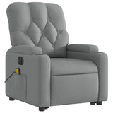 Electric Stand up Massage Recliner Chair Light Grey Fabric - Side View