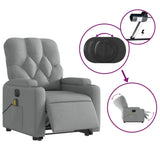 Electric Stand up Massage Recliner Chair Light Grey Fabric - 45-Degree Angle