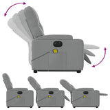 Electric Stand up Massage Recliner Chair Light Grey Fabric - Rear View