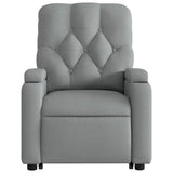Electric Stand up Massage Recliner Chair Light Grey Fabric