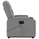 Electric Stand up Massage Recliner Chair Light Grey Fabric - Extra Image