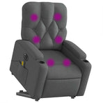 Electric Stand up Massage Recliner Chair Dark Grey Fabric