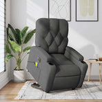 Electric Stand up Massage Recliner Chair Dark Grey Fabric