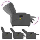 Electric Stand up Massage Recliner Chair Dark Grey Fabric