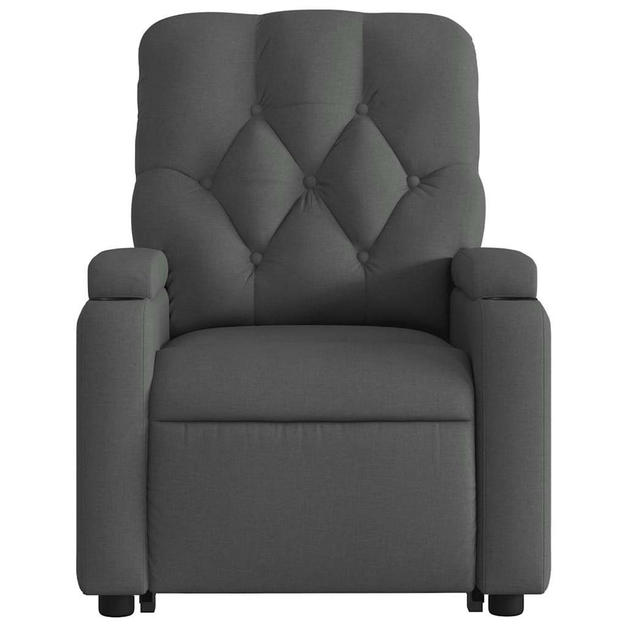 Electric Stand up Massage Recliner Chair Dark Grey Fabric
