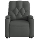 Electric Stand up Massage Recliner Chair Dark Grey Fabric - Low Angle