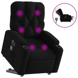 Electric Stand up Massage Recliner Chair Black Fabric - Front View