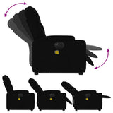 Electric Stand up Massage Recliner Chair Black Fabric - Close-Up Angle