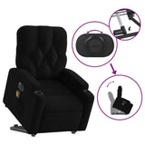 Electric Stand up Massage Recliner Chair Black Fabric - Extra Image