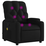 Massage Recliner Chair Black Faux Leather - Front View
