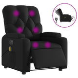 Electric Massage Recliner Chair Black Faux Leather - Front View