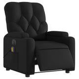Electric Massage Recliner Chair Black Faux Leather - Side View