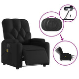 Electric Massage Recliner Chair Black Faux Leather - Rear View