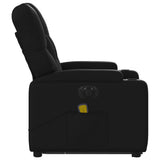 Electric Stand up Massage Recliner Chair Black Faux Leather - Close-Up Angle