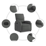 Recliner Chair Dark Grey Fabric - 45-Degree Angle