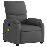Massage Recliner Chair Dark Grey Fabric - Side View