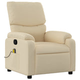 Massage Recliner Chair Cream Fabric - Side View