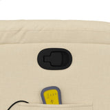 Massage Recliner Chair Cream Fabric - Extra Image