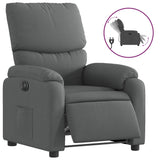 Electric Recliner Chair Dark Grey Fabric - Front View
