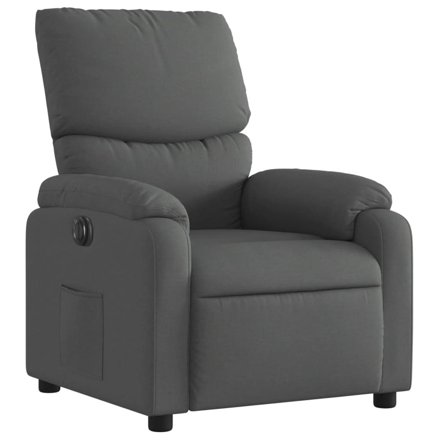 Electric Recliner Chair Dark Grey Fabric