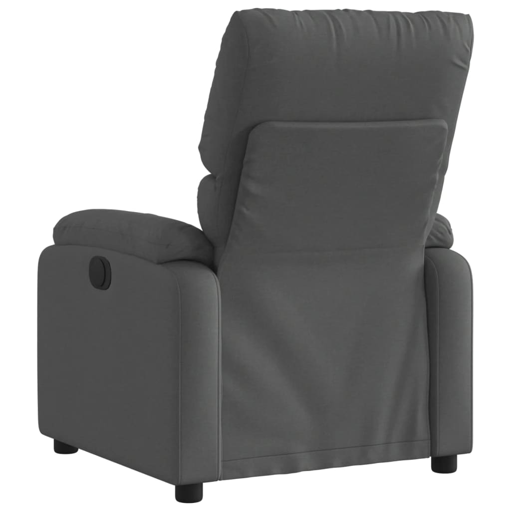Electric Recliner Chair Dark Grey Fabric
