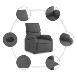 Electric Recliner Chair Dark Grey Fabric