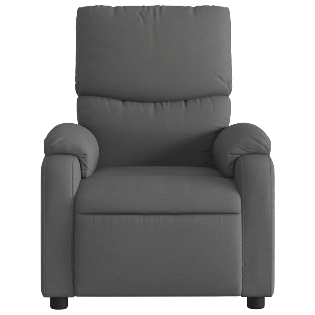 Electric Recliner Chair Dark Grey Fabric