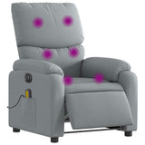 Electric Massage Recliner Chair Light Grey Fabric