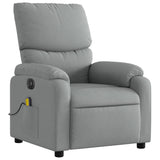 Electric Massage Recliner Chair Light Grey Fabric