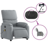 Electric Massage Recliner Chair Light Grey Fabric