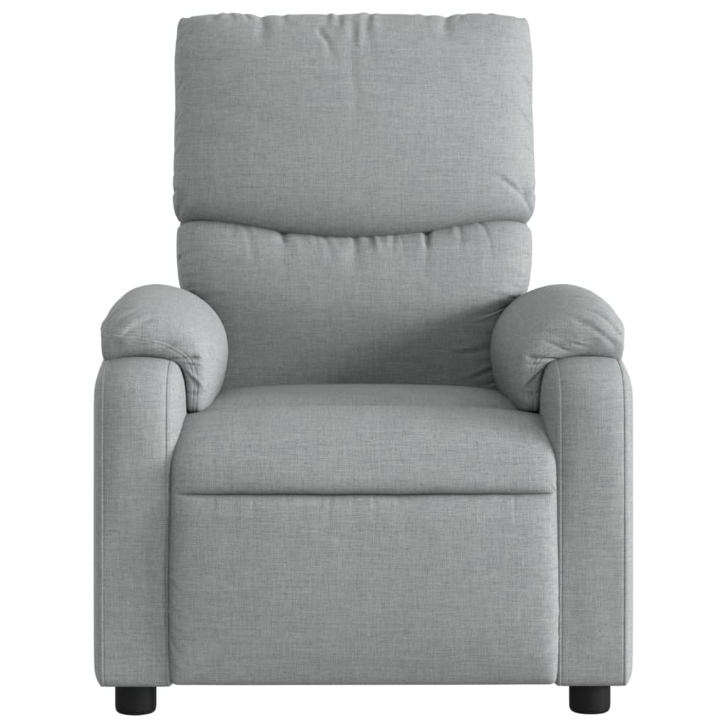 Electric Massage Recliner Chair Light Grey Fabric