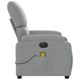 Electric Massage Recliner Chair Light Grey Fabric