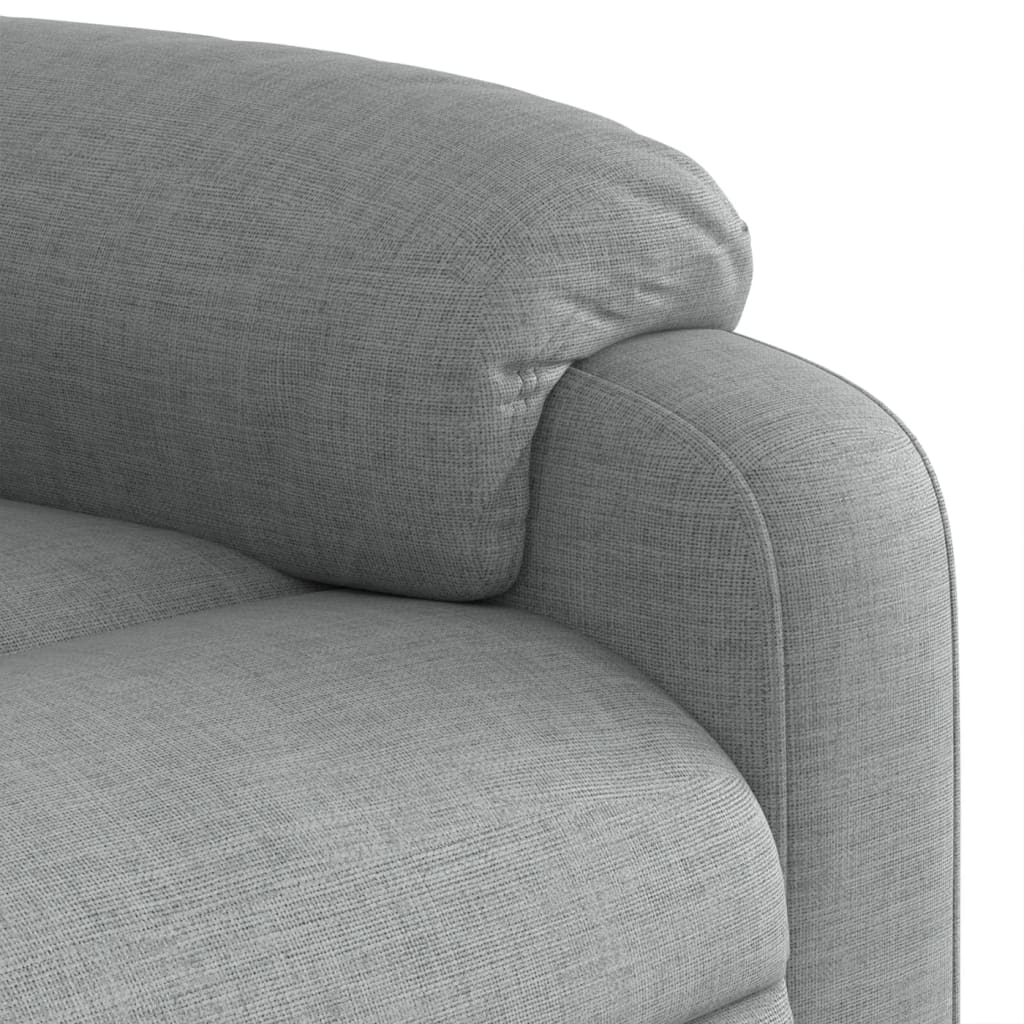 Electric Massage Recliner Chair Light Grey Fabric