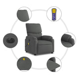 Electric Massage Recliner Chair Dark Grey Fabric - Close-Up Angle