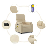 Electric Massage Recliner Chair Cream Fabric