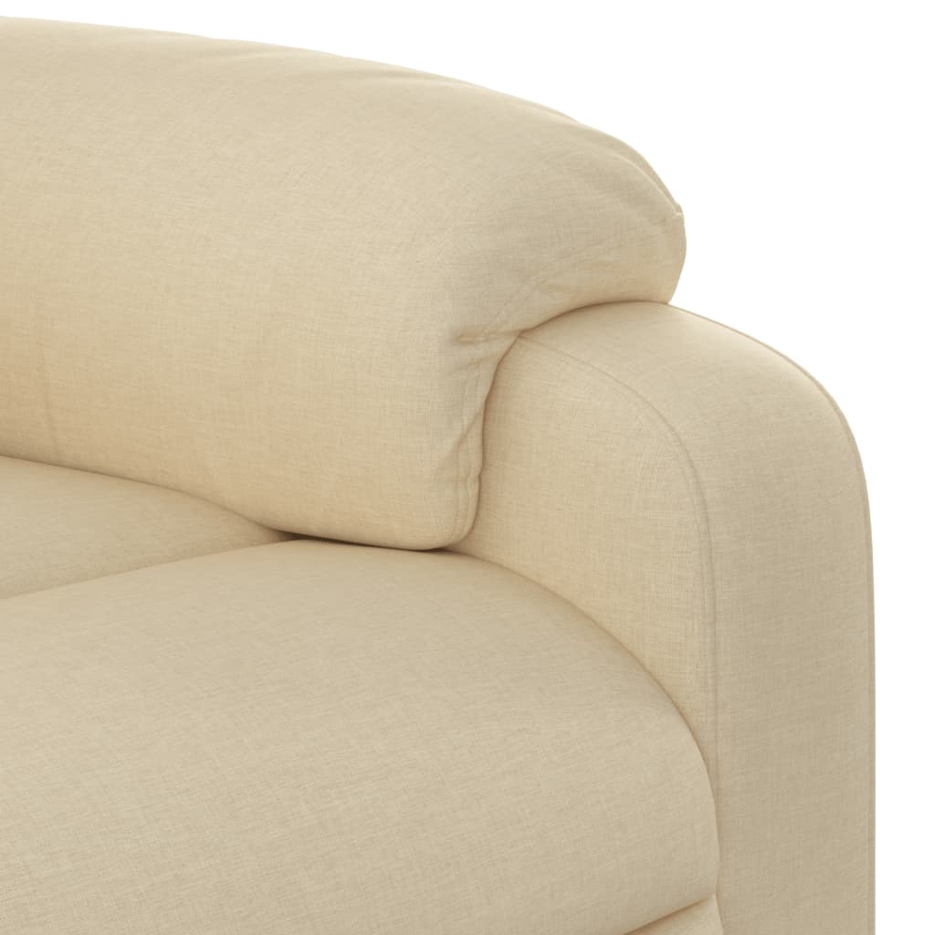 Electric Massage Recliner Chair Cream Fabric