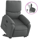 Stand up Recliner Chair Dark Grey Fabric - Front View