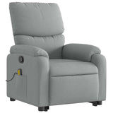 Stand up Massage Recliner Chair Light Grey Fabric - Top-Down View