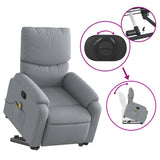 Stand up Massage Recliner Chair Light Grey Fabric - Rear View